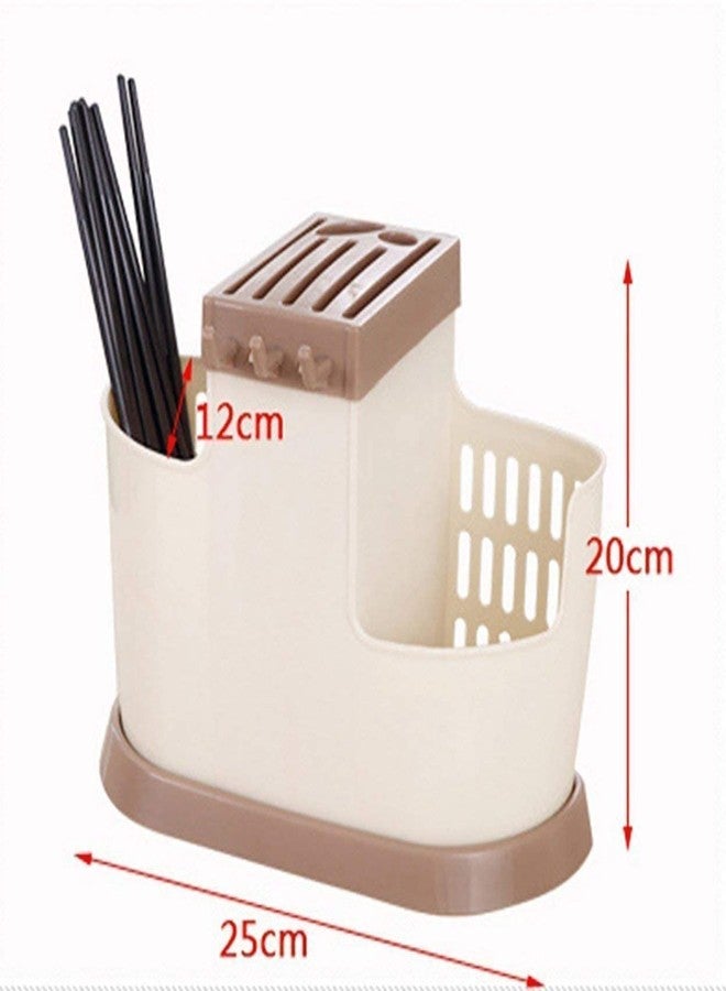 PUHBRHY Chopstick Holder Stand Multi-Functional Organizer Kitchen Tool Cutlery Rack Spoon Stand Chop Sticks Brush with Removable Draining Tray - Image 2