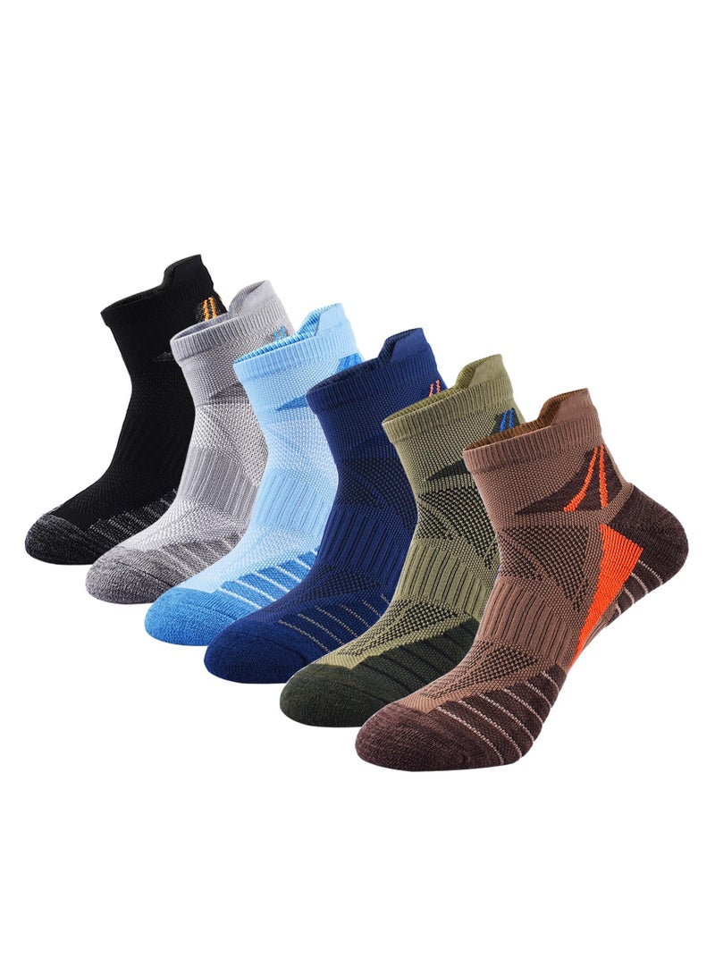 KASTWAVE Mens Low Cut Ankle Athletic Socks Cotton Mesh Cushioned Running Ventilation Sports Tab Socks(6 Pairs) - Image 1