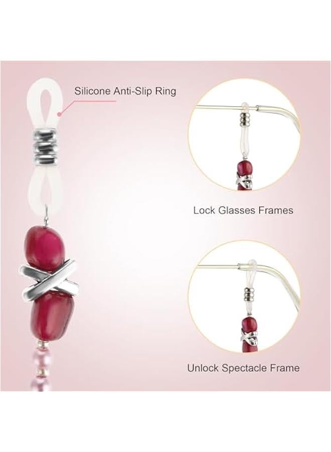 Generic Pearl Eyeglass Chain Anti-slip and Anti-Falling Glasses Chain Eyeglasses String Holder for Women & Girls Sunglasses Mask Necklace Lanyard(Pink) - Image 5