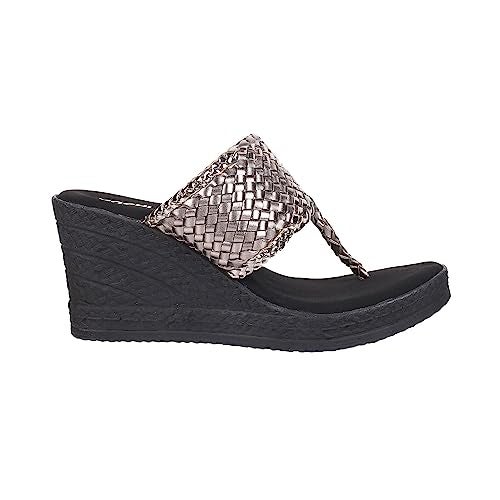 Mochi Women Gun metal Wegde Heel Fashion Sandal UK/7 EU/40 (34-151) - Image 3