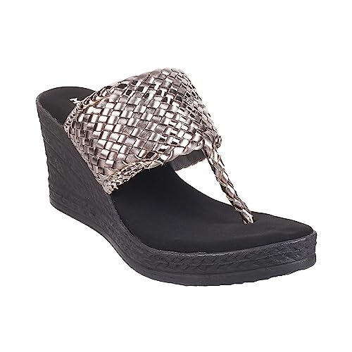 Mochi Women Gun metal Wegde Heel Fashion Sandal UK/7 EU/40 (34-151) - Image 2