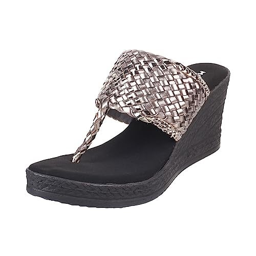 Mochi Women Gun metal Wegde Heel Fashion Sandal UK/7 EU/40 (34-151) - Image 1