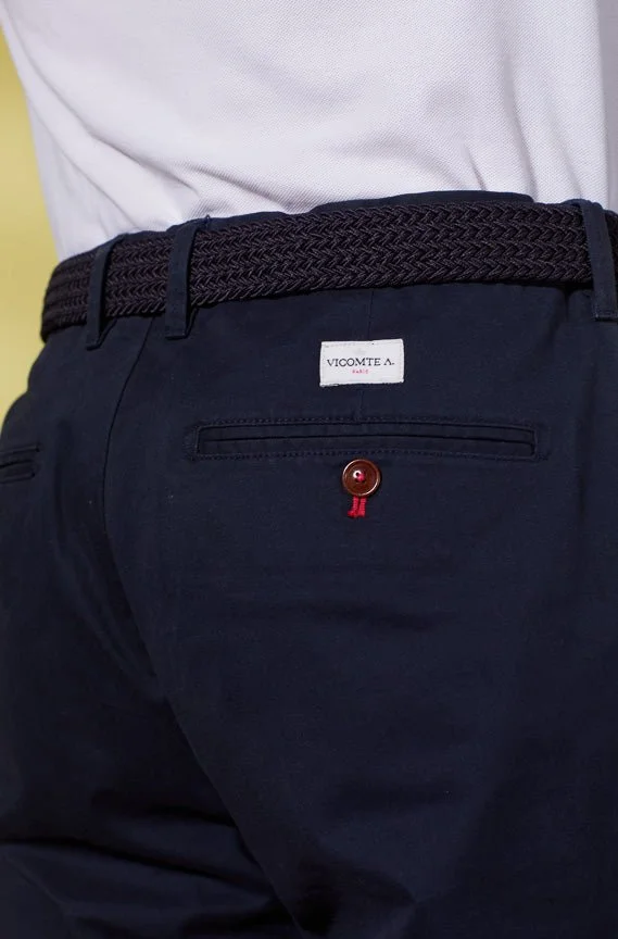 Vicomte A. Lorenzo Dark Navy Chino Trousers
