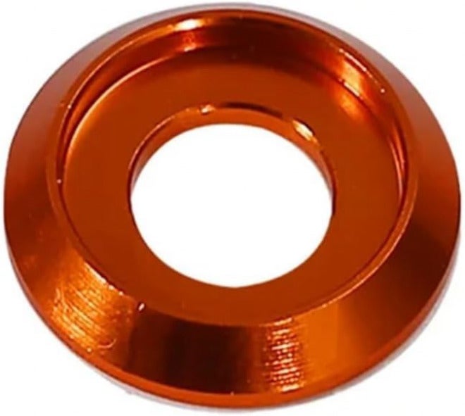 5Pcs M2 M3 M4 M5 M6 M8 Multi-Color Aluminum Alloy Thin Half Round Pan Head Gasket Screw Metal Grooved Gaskets(Orange,M6-5PCS) - Image 2