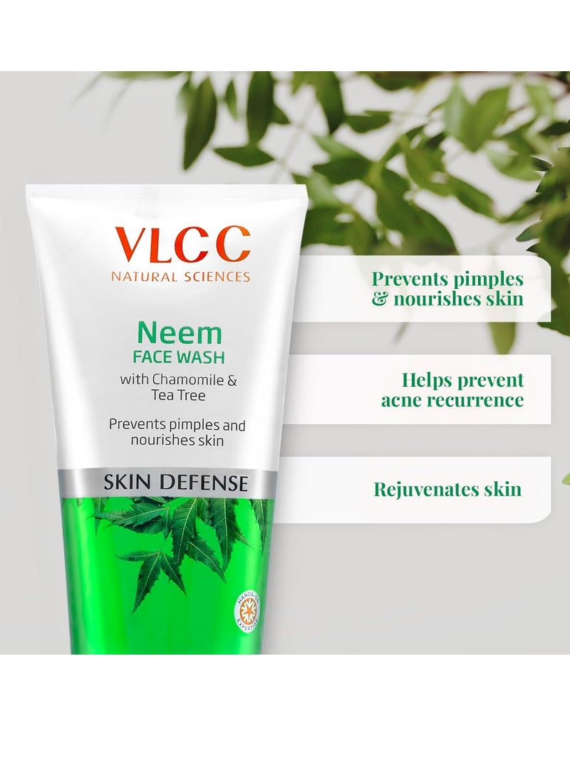 VLCC Neem Face Wash with Chamomile & Tea Tree | Anti-Acne Facial Cleanser with Soothing Properties | 5.07 Fl Oz/150 ml (Pack of 2) - pzsku/ZE553C99C6E0BBE70A8C7Z/45/_/1740741933/0198db0e-5112-4dd5-8391-0a4ce11d52c2