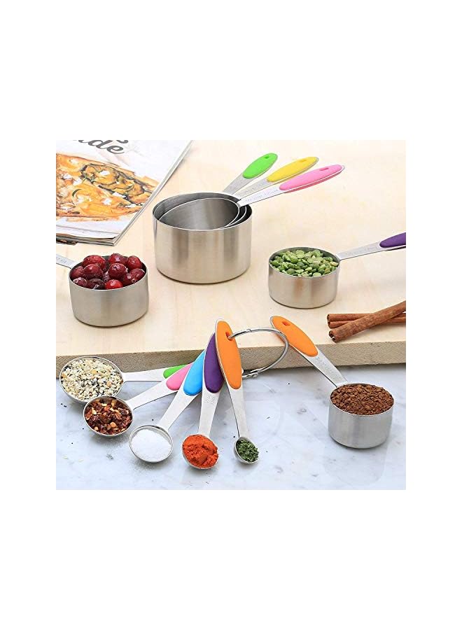 MeeTop Piece Measuring Cups and Spoons Set in Stainless Steel Cooking & Baking - Image 3