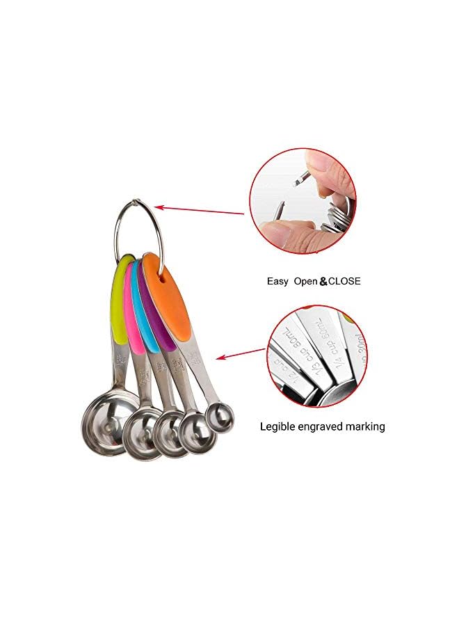 MeeTop Piece Measuring Cups and Spoons Set in Stainless Steel Cooking & Baking - Image 2