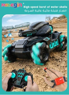 MEBEGIN Remote Control Tank Toy with 30° Rotatable Barrel, 2.4 GHz Double Side Radio Control Drift Race Car Set with Water Beads, Gesture Sensing RC Stunt Car with Light and Music, Suitable for Various Roads, Ideal Gift for Kids Aged 14+  - Image 3