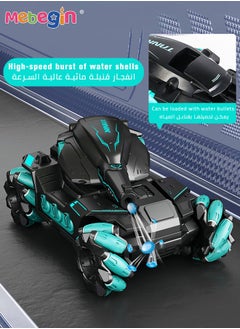 MEBEGIN Remote Control Tank Toy with 30° Rotatable Barrel, 2.4 GHz Double Side Radio Control Drift Race Car Set with Water Beads, Gesture Sensing RC Stunt Car with Light and Music, Suitable for Various Roads, Ideal Gift for Kids Aged 14+  - Image 5