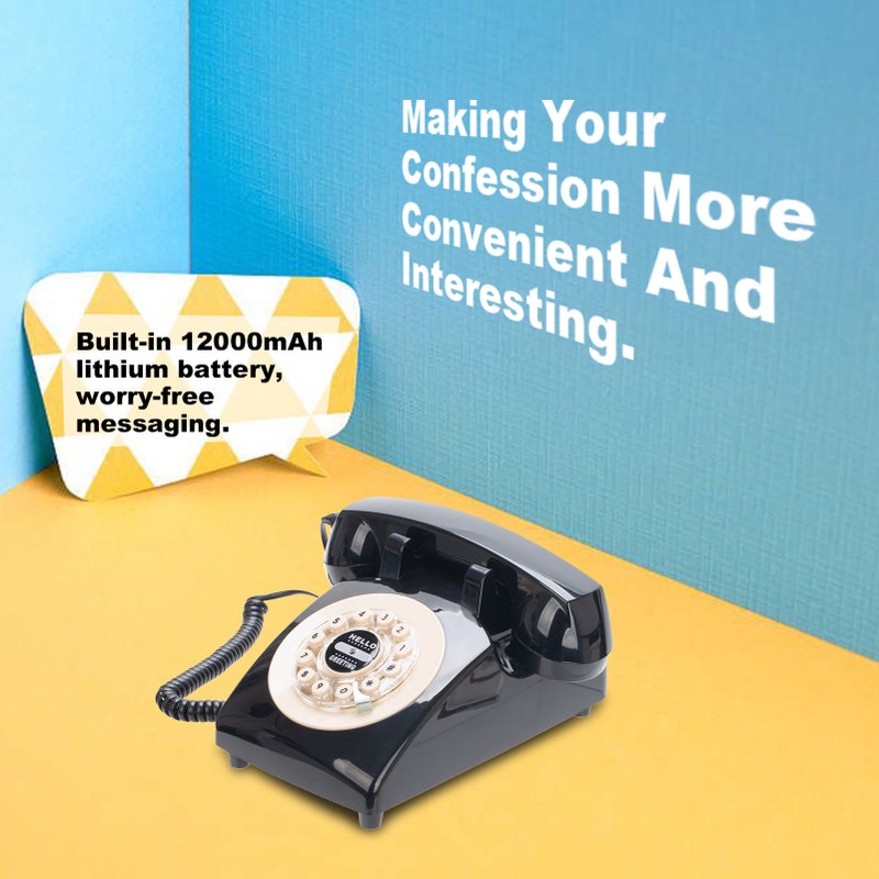 Audio Guestbook for Weddings Voice Mailbox Phone Birthday Parties Graduation Parties Baby Showers Built-in 12000mAh Lithium Battery with LED Light Funeral Guestbook - Image 4