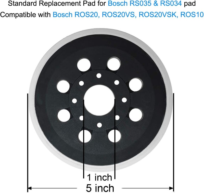 Tockrop 5 Inch 8 Hole Hook & Loop Replacement Sander Pad for 5" Bosch ROS20VS, ROS20VSC, ROS20VSK, ROS20, ROS10 Random Orbit Sander… - Image 2