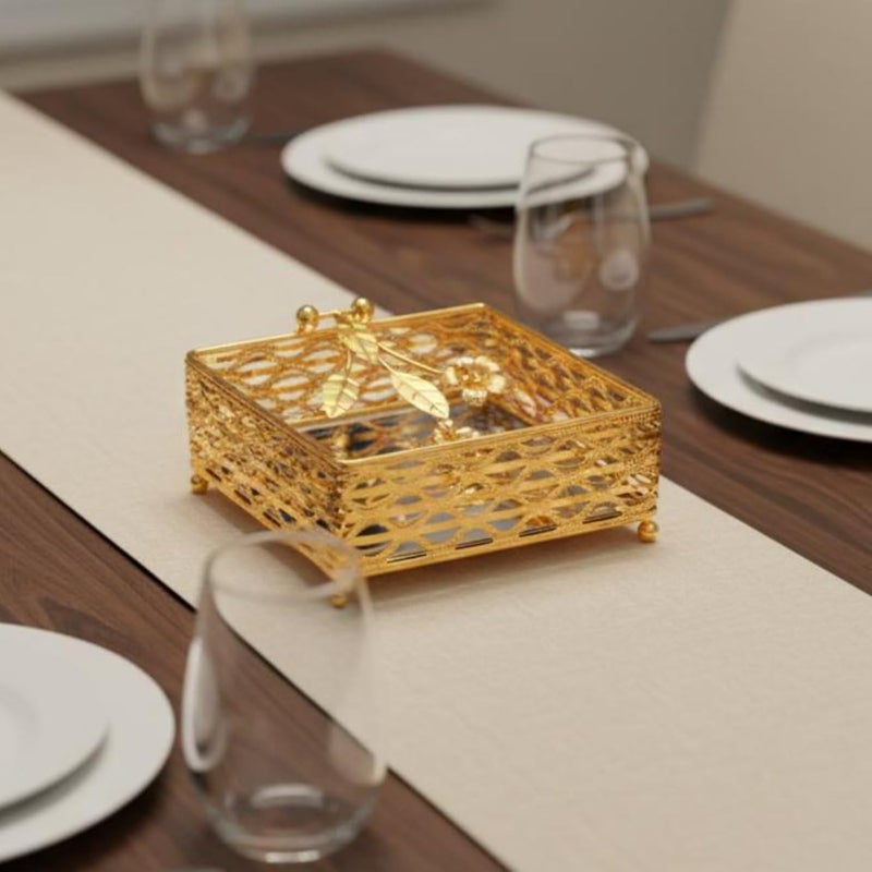 Hollow Floral Tissue Holder opening Bottom Decorative Tissue Box Cover Easy to Clean Household Storage for Coffee Table - Image 2