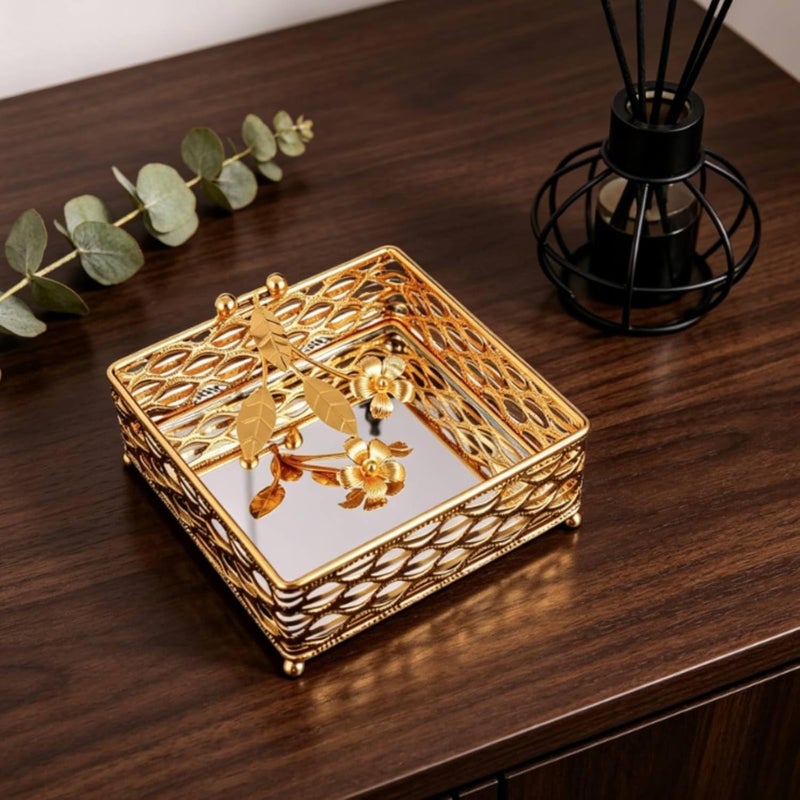 Hollow Floral Tissue Holder opening Bottom Decorative Tissue Box Cover Easy to Clean Household Storage for Coffee Table - Image 4
