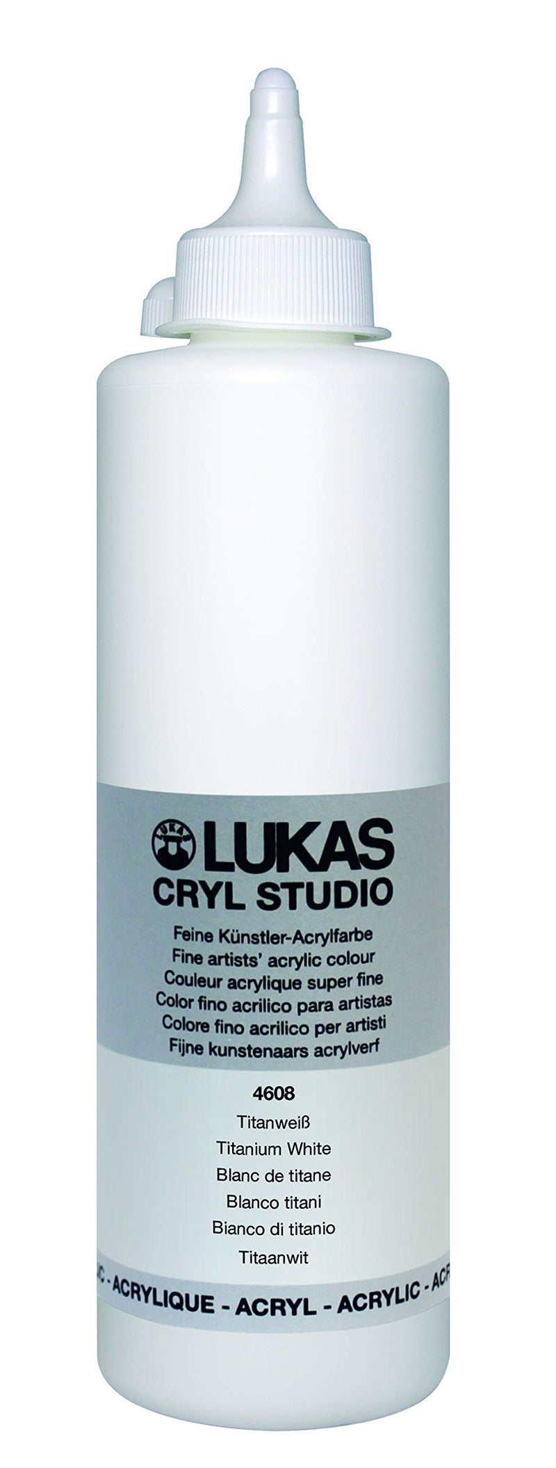 Lukas CRYL Studio Artist Acrylic Paint Titanium White 500 ml Bottle High Pigment Acrylic Paints for Canvas Painting Large Scale Works MediumViscosity WaterMixable Fast Drying - Image 2