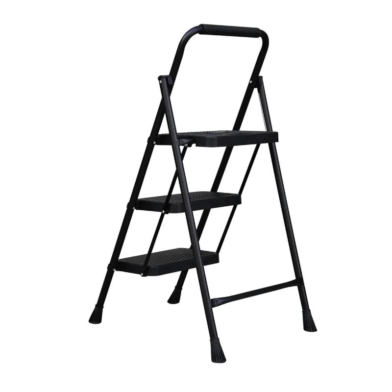 Jecrina سلم جيكرينا 3 خطوات مع مقبض سلم ثقيل الاستخدام سلم صناعي قابل للطي من الألمنيوم أو الفولاذ المعزز للاستخدام المنزلي بناء قوي للغاية - Image 2