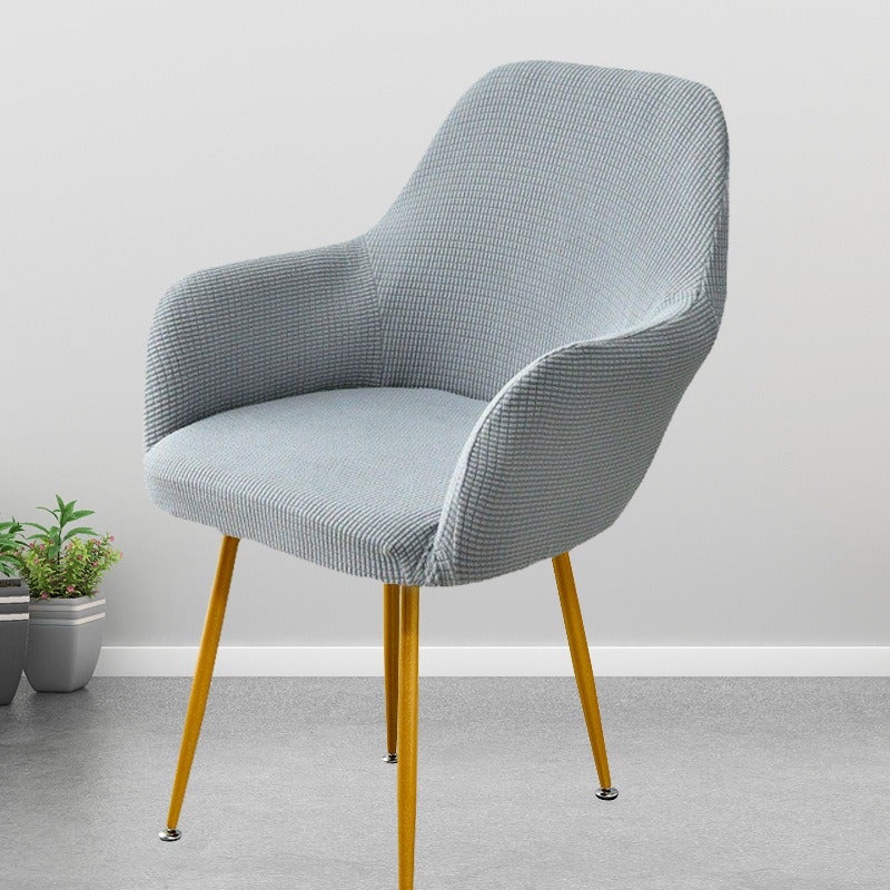 Shi Meng Xi Curved Chair Cover High Back European Style One-Piece Stretch Dining Chair Cover for Home Nordic Simple Elastic Chair Protector - Image 1