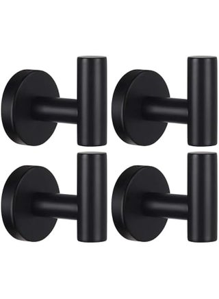 4 Pcs Wall Towel Hooks Coat Hook Bathroom Matte Black Robe Hook SUS 304 Stainless Steel Heavy Duty Door Hanger Towel Robe Clothes Cabinet Closet Sponges Hook for Bathroom Kitchen Pool (Black) - pzsku/ZE55413BFFBBCDE27DFA5Z/45/_/1726270639/67b3352a-6eec-441e-b5bd-f9be91dd5a68