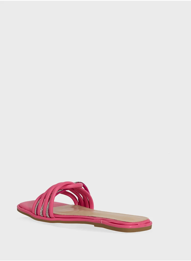 ايلا Woven Strap Flat Sandal