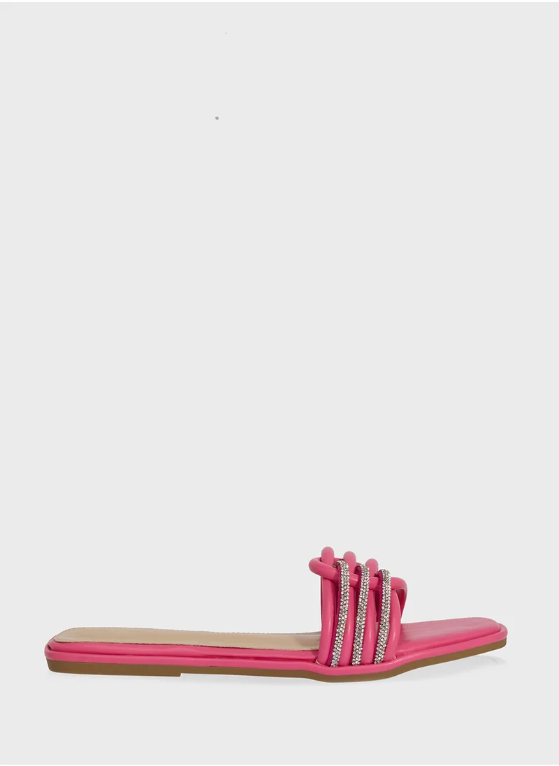 ايلا Woven Strap Flat Sandal