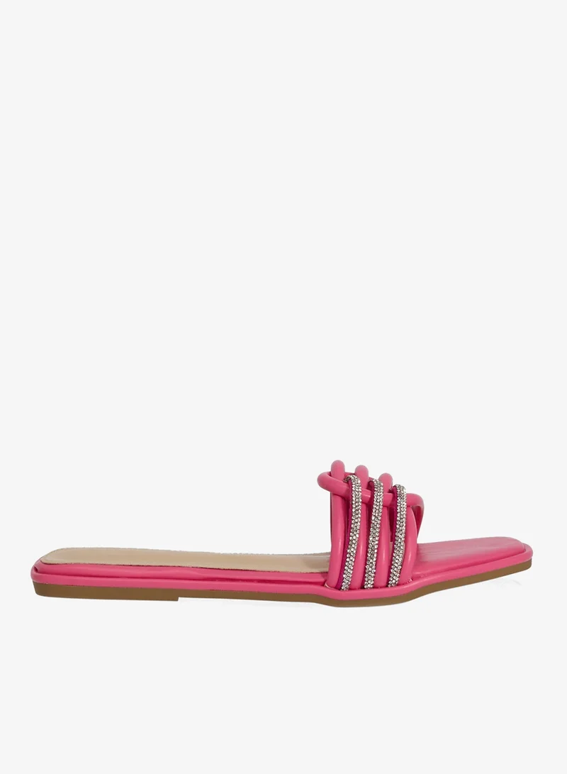 ELLA Woven Strap Flat Sandal