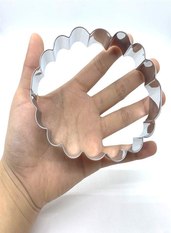 LILIAO Scalloped Edge Plaque Cookie Cutter Frame Sandwich Fondant Biscuit Cutter - 4.8 x 3.46 inch - Stainless Steel - Image 3