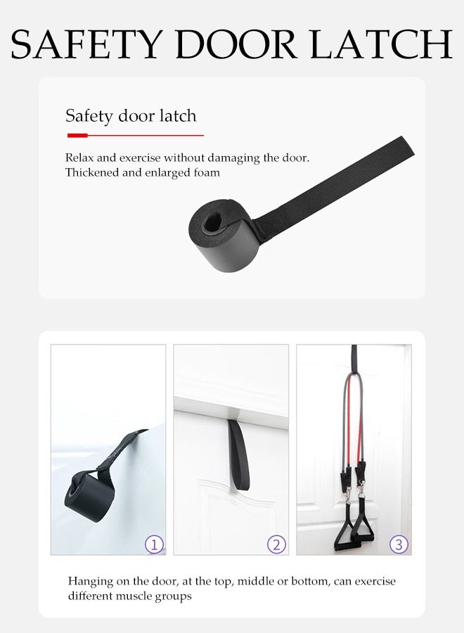 DUNISO 15 قطعة من أحزمة المقاومة، أنابيب مقاومة بوزن 100 رطل لمجموعة التمارين، أحزمة مساعدة للسحب مع مثبت باب، قوية وغير قابلة للكسر بسهولة، مناسبة للتدريب، العلاج، تمارين الإطالة، اليوغا - Image 3