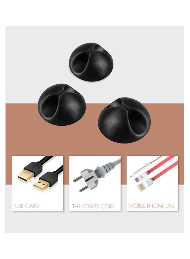 9 قطع من منظمات أسلاك سطح المكتب متعددة الأغراض أسود 2.8سم - Image 2