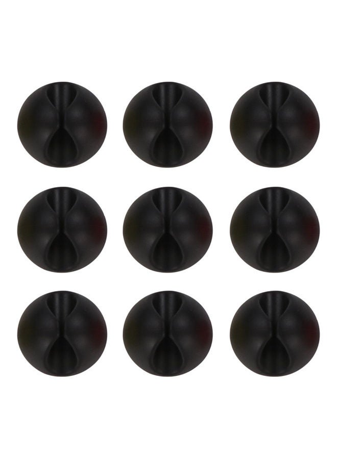 9 قطع من منظمات أسلاك سطح المكتب متعددة الأغراض أسود 2.8سم - Image 1