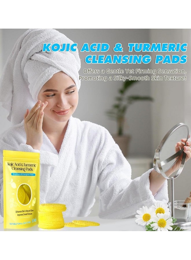 Nuvex Turmeric & Kojic Acid Cleansing Pads (60 Pcs) | Gentle Exfoliating Pads for Dark Spots, Skin Brightening & Acne Care | Infused with Vitamin C, Retinol & Chamomile | Suitable for All Skin Types | For Women & Men - Image 4