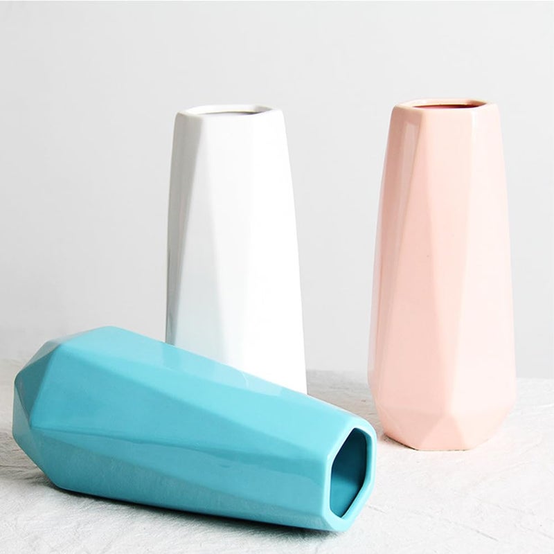 Valemoon Ceramic Vase, 7.4 Inch for Pampas Calla Lily Tulip, Flower Vase Minimalism Style for Modern Table Shelf Home Decor, Fit for Housewarming, Weddings, Birthday, Christmas, Thanksgiving, New Year (Pink) - Image 4