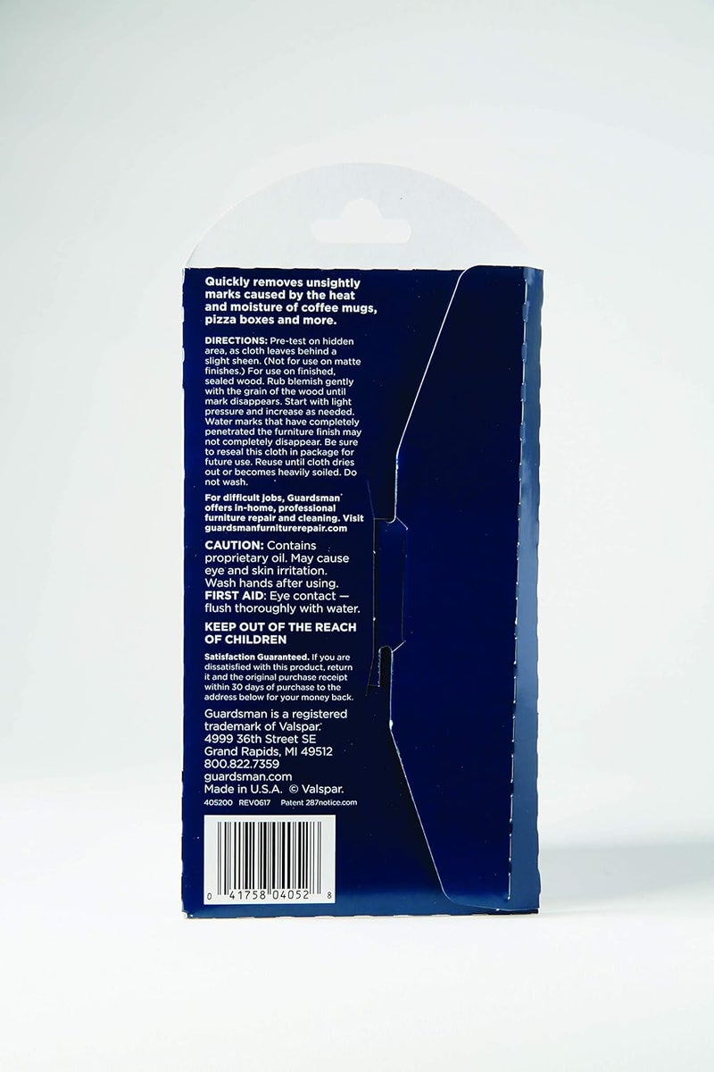 Guardsman Reusable Water Mark Remover Cloth Wood Cleaner for White Rings Haze Caused By Moisture and Heat 1 Count - Image 2