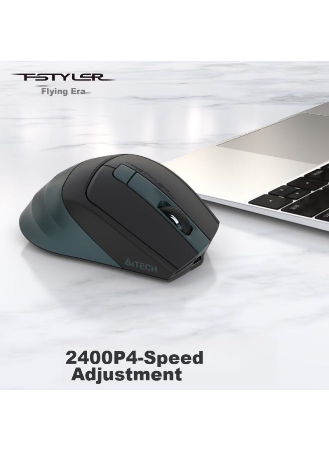 A4TECH A4tech Fb35cs Fei Shidai Wireless Bluetooth Mouse, Quiet Rechargeable Model, For Ipad, Apple Mac, Laptop, Office Use, Jade Green  - Image 5