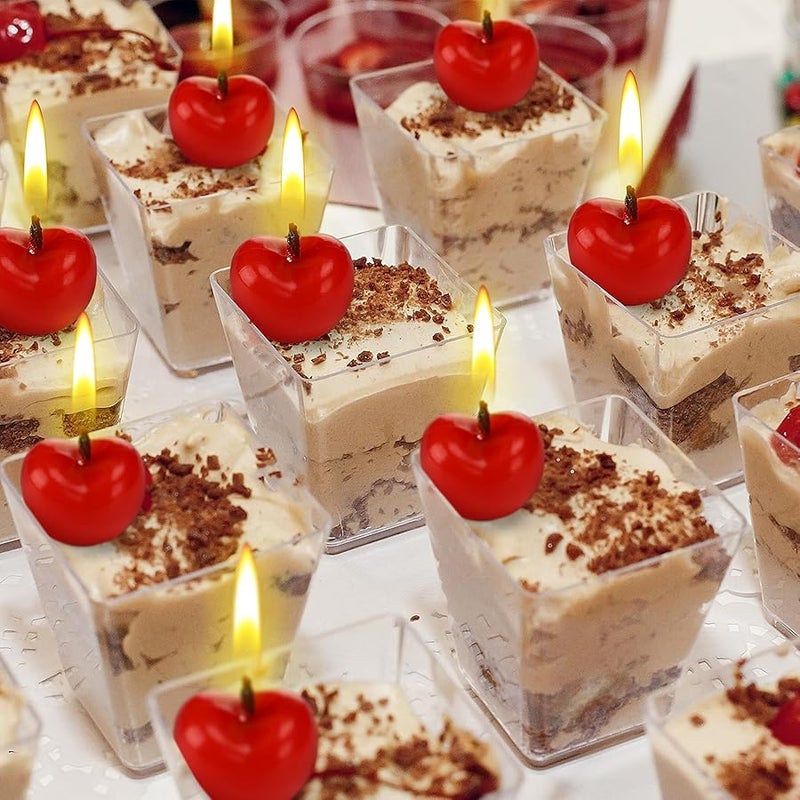 Conelist 15 Pcs Cherry Shaped Birthday Candles Cute Fruit Shaped Candles Mini Cherry Party Favors Decorative Cake Decorations Soy Wax Cupcake Toppers for Birthday Wedding Gift Table Party Supplies - Image 3