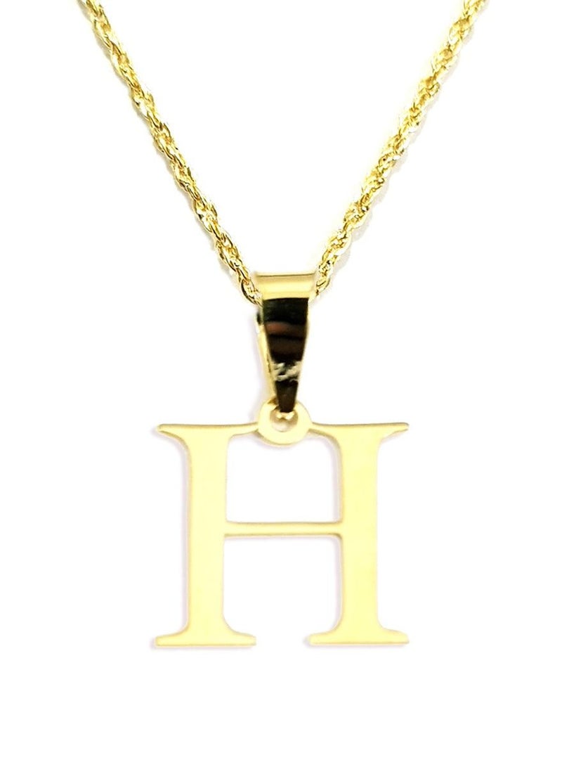 Hamsa.ae 18K Pure Gold Letter H Design Necklace For Women - Image 1