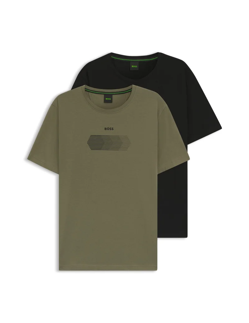 BOSS Patterned Two-pack of regular-fit T-shirts in stretch cotton for Men | Best Price UAE