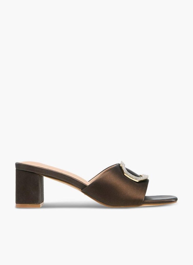Flora Bella By Shoexpress Flora Bella Embellished Slip-On Sandals With Block Heels - Image 3