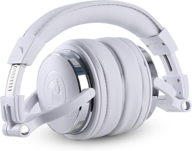 2CANZ Pro Matte White Over-Ear Professional Wired DJ Headphones - Closed Back, Plush Ear Cushions, Adjustable Earpads, Foldable, and Joint Listening - Image 2