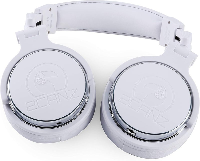 2CANZ Pro Matte White Over-Ear Professional Wired DJ Headphones - Closed Back, Plush Ear Cushions, Adjustable Earpads, Foldable, and Joint Listening - Image 4