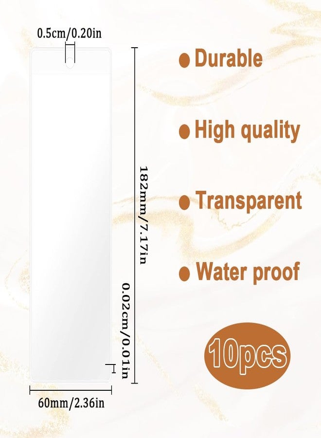 SOFPLATE 10Pcs 6.7 x 2.3In Clear Bookmark Sleeves Bulk Book Markers Sleeves Blank Plastic Packaging Tag Bags Photo Booth Frames Holder Cover with Hole for Protecting Label Wedding Party Favor Decor - Image 2