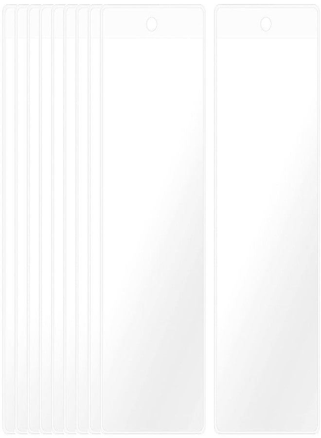 SOFPLATE 10Pcs 6.7 x 2.3In Clear Bookmark Sleeves Bulk Book Markers Sleeves Blank Plastic Packaging Tag Bags Photo Booth Frames Holder Cover with Hole for Protecting Label Wedding Party Favor Decor - Image 1