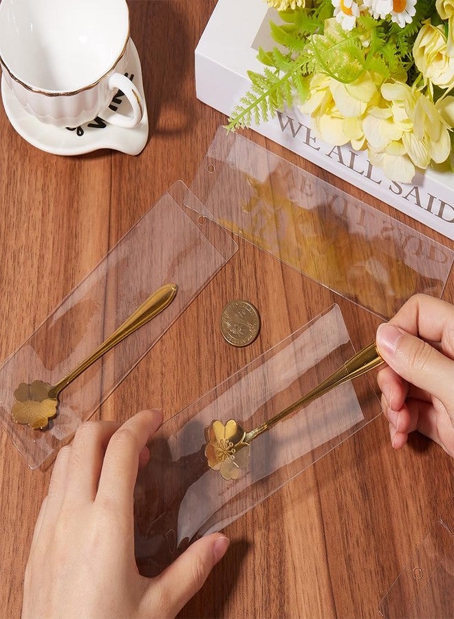 SOFPLATE 10Pcs 6.7 x 2.3In Clear Bookmark Sleeves Bulk Book Markers Sleeves Blank Plastic Packaging Tag Bags Photo Booth Frames Holder Cover with Hole for Protecting Label Wedding Party Favor Decor - Image 3