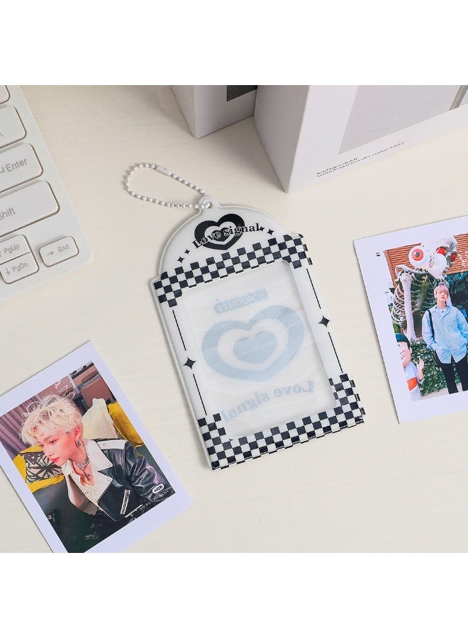 NIBEMINENT 1 - Piece Girl's Cow Kpop Photo Card Holder Pendant Key Chain ID Badge Holder ID Card Holder Photo Card Protector for School ID Office ID Access Card for Women Girls - Image 1