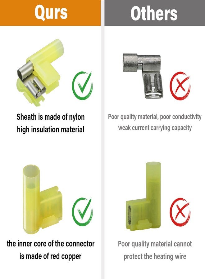 JTAREA Insulated Female Flag Connector 90 Degrees Nylon Quick Electrical Connectors Electrical Terminals 22-18 16-14 12-10 AWG Quick Electrical Connectors (Red 40 Blue 40 Yellow 10) - Image 3
