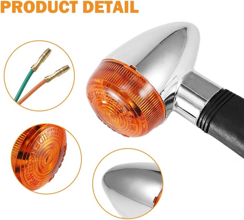 MOTLTECH MOTL Chrome Motorcycle Turn Signal Lights - Image 3
