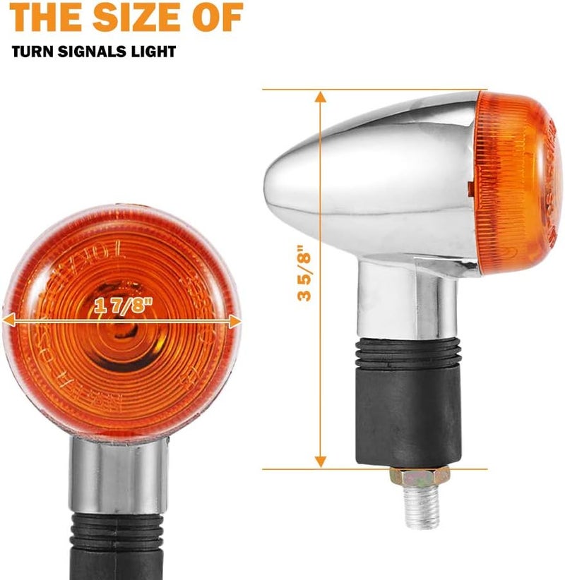 MOTLTECH MOTL Chrome Motorcycle Turn Signal Lights - Image 2
