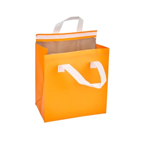 Restaurantware Insulated Delivery Bags 25 Count 9449 x 5906 x 10236 Inches Nonwoven Take Out Bags For Food With Sturdy Handles Orange Insulated Grocery Bags TamperEvident Foldable - Image 3