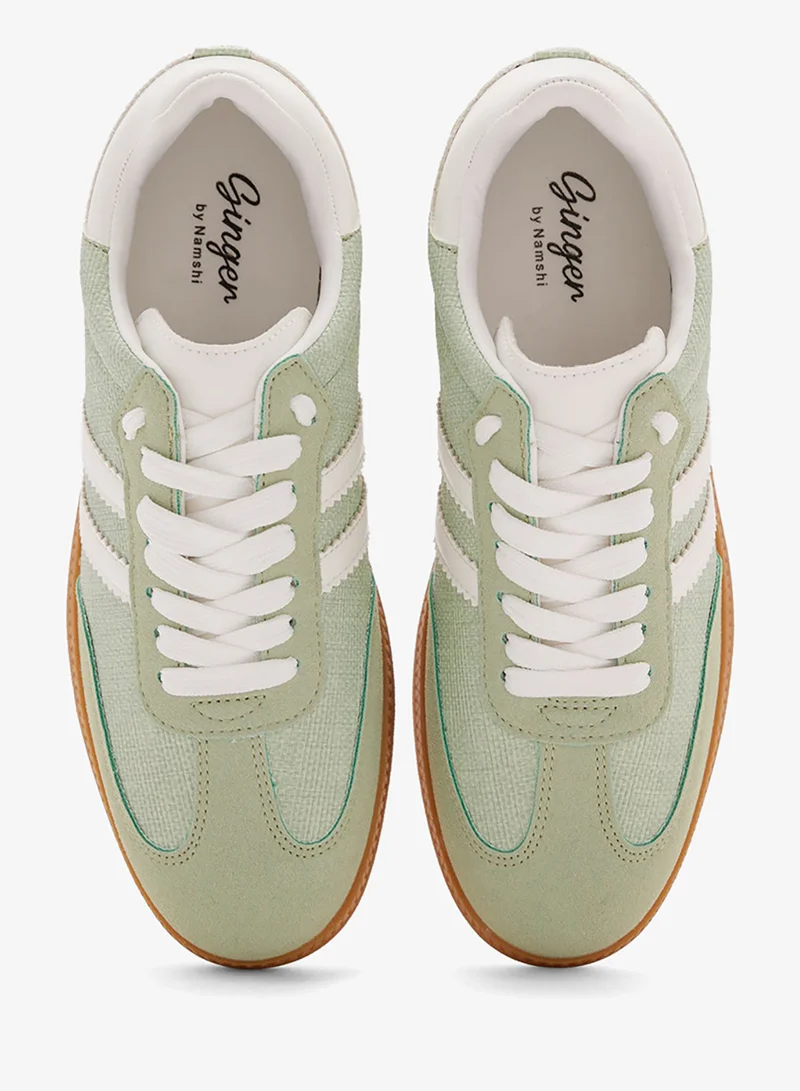 Ginger GREEN Stripe Detail Sneakers for Women | Best Price UAE