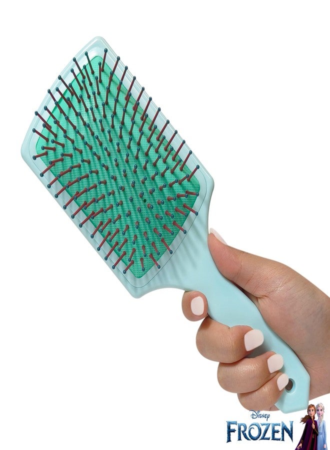 LUV HER Frozen Kids Hair Brush & Spa Headband Set for Girls - Features Elsa - Fun Grooming Kit for Detangling, Styling & Skincare - Soft & Stretchy, One Size, Ages 3+ - Image 2