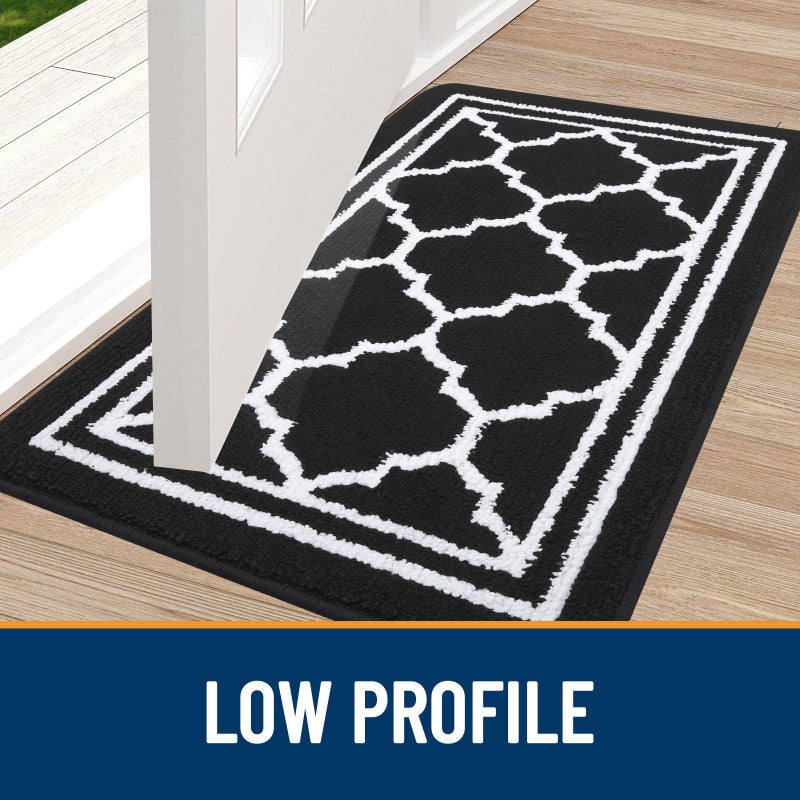 Buganda Indoor Door Mat, Dirt-Resistant and Absorbent Doormat, Anti-Slip, Low Profile Floor Mats for Inside Entryway, Front, and Back Door Entrance (32x20 Inches, Black) - Image 3