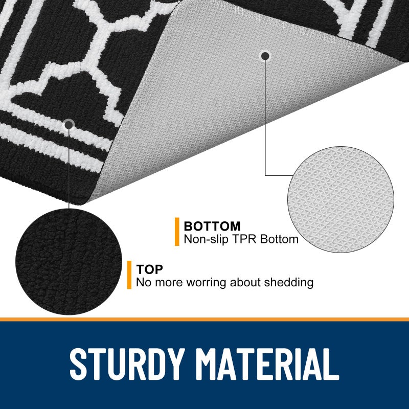 Buganda Indoor Door Mat, Dirt-Resistant and Absorbent Doormat, Anti-Slip, Low Profile Floor Mats for Inside Entryway, Front, and Back Door Entrance (32x20 Inches, Black) - Image 4